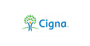 Cigna company logo with human figure and tree.